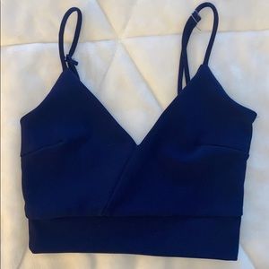 blue crop top matching set with skirt!